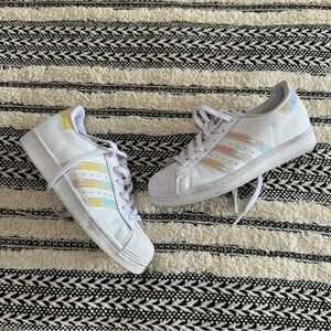 adidas | Shoes | Adidas Superstar Cloud White Yellow Pink Iridescent Shoes  Fv339 Size 5 Us | Poshmark